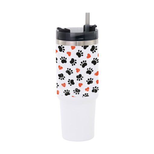 30 oz. Sublimation Stainless Steel Travel Mug with Straw