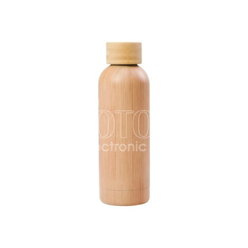 500 ml Wood Grain Stainless Steel Water Bottle with Bamboo Lid for Laser Engraving and UV Printing