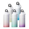 600 ml Sublimation Colored Aluminum Sports Water Bottle with Carabiner Clip (in Bottom Gradient Color)