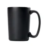 Matte Black Tapered Ceramic Mug with Bright Interior
