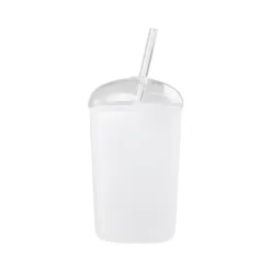 450ml Sublimation Frosted Borosilicate Glass Tumbler with Lid