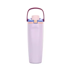 30oz Custom UV Printed and Powder Coated Water Bottle with Handle and Lock Lid