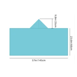 57x24-inch large-size shawl, covering head, neck, and arms.