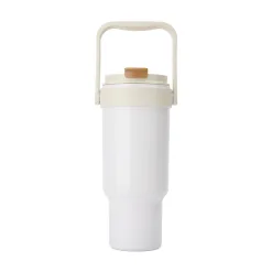 27oz. Dual-Lid Travel Tumbler with Handle & Straw for Sublimation
