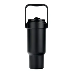 Dual-Lid Travel Tumbler with Handle & Straw for UV Sticker