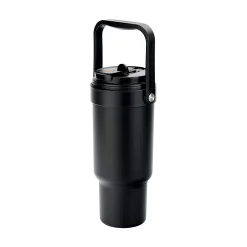 Dual-Lid Travel Tumbler with Handle & Straw for UV Sticker